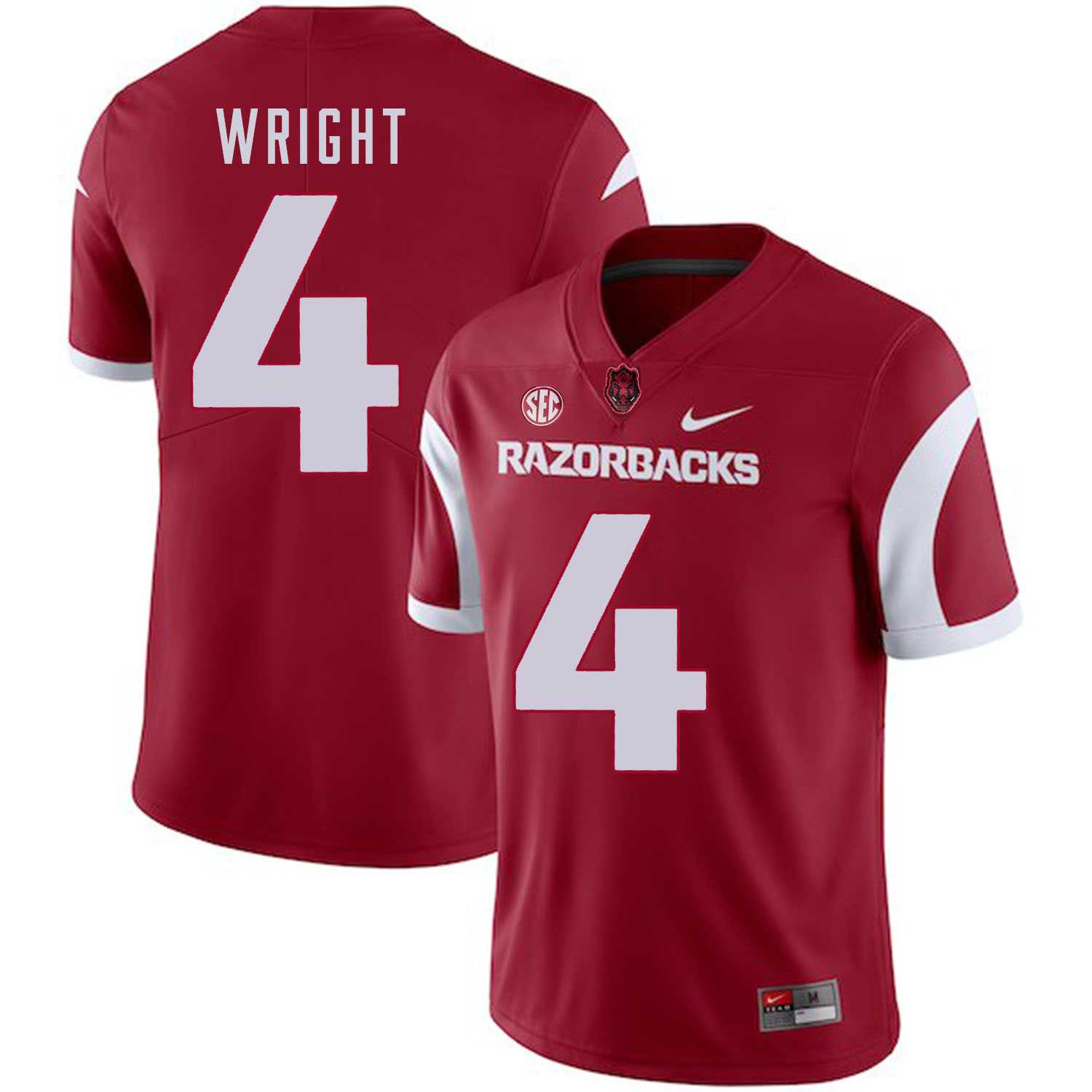 Arkansas Razorbacks #4 Jarius Wright Red College Football Jersey